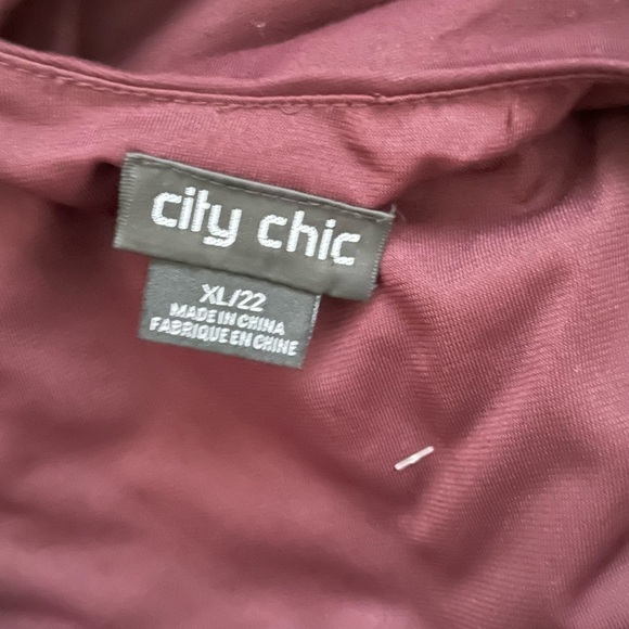 NEW CITY CHIC Cute Girl Fit and Flare Elbow Sleeve Midi Dress Burgundy Size 22 - Picture 7 of 9